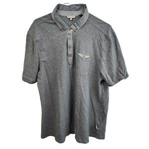 Ted Baker Mens Polo Shirt Size XL Heather Gray Short Sleeve Preppy Casual